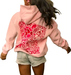 Women Teen Girls Cute Embroidered Flower Ocean Graphic Hoodies Coastal Preppy Long Sleeve Pocket Hoodie Sweatshirts