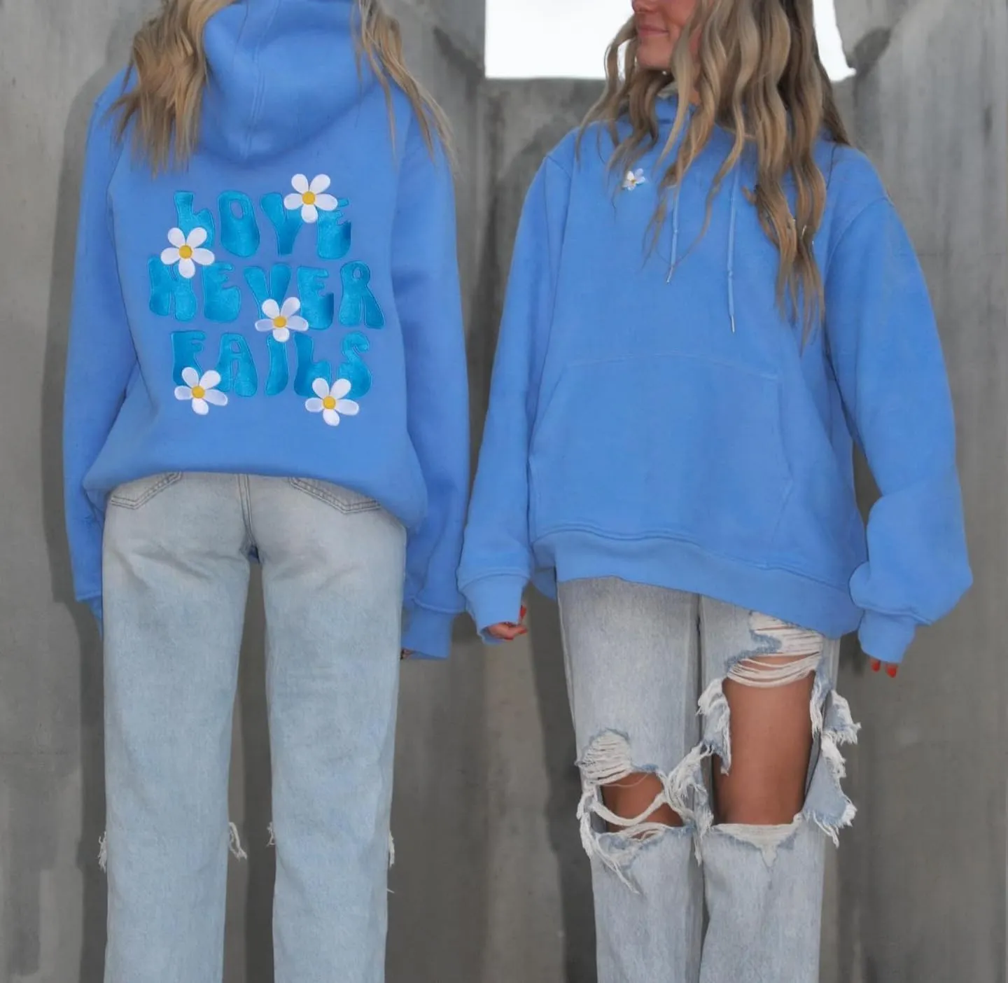Women Teen Girls Cute Embroidered Flower Ocean Graphic Hoodies Coastal Preppy Long Sleeve Pocket Hoodie Sweatshirts