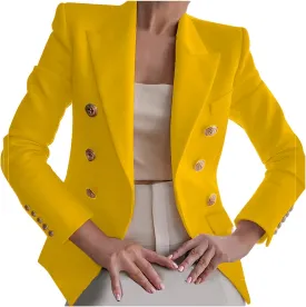 Womens Blazers Dressy Casual Long Sleeve Double Breasted Suit Jackets Classic Fitted Work Office Blazer Clothes