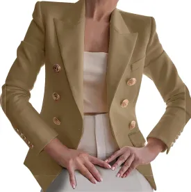 Womens Blazers Dressy Casual Long Sleeve Double Breasted Suit Jackets Classic Fitted Work Office Blazer Clothes