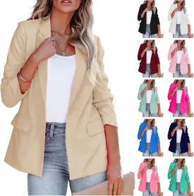 Womens Casual Office Blazer Jackets Front Open Cardigan Work Suit Jacket Long Sleeve Lapel Jacket Business Outfits