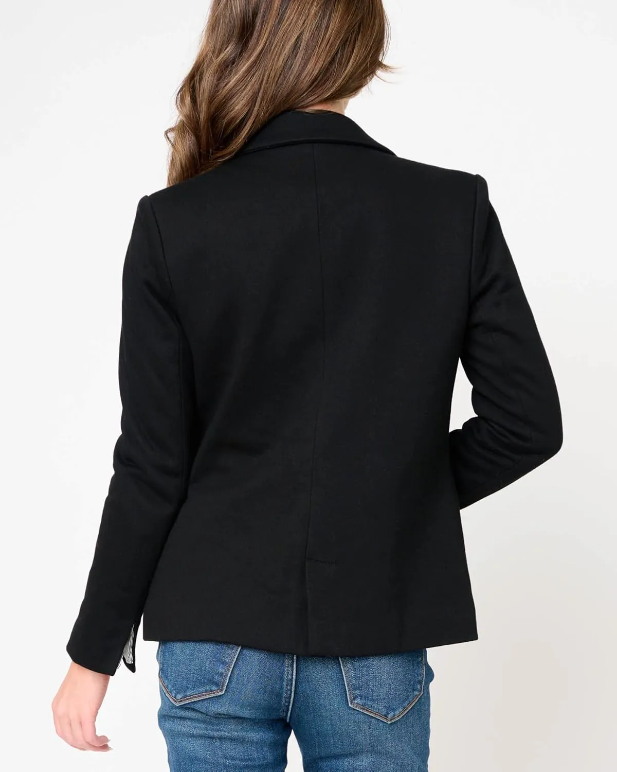 Women's Double Breasted Blazer, Casual Work Wear, Fitted Blazer Jacket Open Front Long Sleeve Suit Jacket