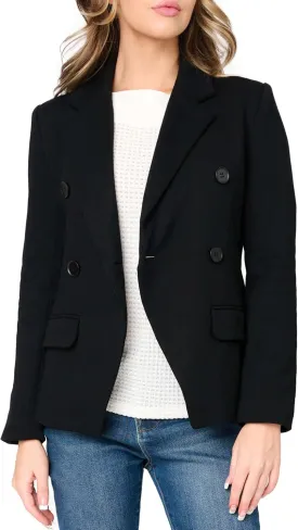 Women's Double Breasted Blazer, Casual Work Wear, Fitted Blazer Jacket Open Front Long Sleeve Suit Jacket